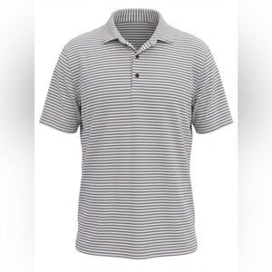 PETER MILLAR MENS POLO SHIRT LAVENDER WHITE STRIPED SIZE XL